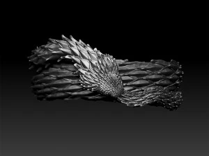 Jewelry Viper Ring 3D Print Model