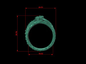 Jewelry Viper Ring 3D Print Model