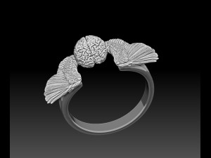 BRAIN WITH WINGS JEWELRY RING 3D Print Model