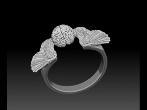 BRAIN WITH WINGS JEWELRY RING 3D Print Model