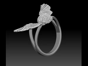 BRAIN WITH WINGS JEWELRY RING 3D Print Model
