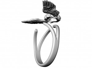 BRAIN WITH WINGS JEWELRY RING 3D Print Model