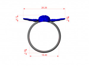 BRAIN WITH WINGS JEWELRY RING 3D Print Model