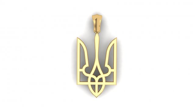 TRIDENT PENDANT 32X15 MM Modelo de Impressão 3D .c4d .max .obj .3ds .fbx .stl .blend 