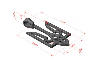 TRIDENT PENDANT 32X15 MM 3D Print Model