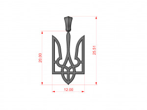 TRIDENT PENDANT 255X12 MM 3D 打印模型
