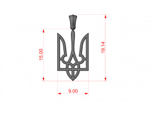TRIDENT PENDANT 1914X9 MM 3D प्रिंट मॉडल
