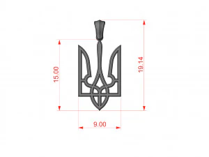 TRIDENT PENDANT 1914X9 MM 3D Print Model