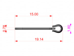 TRIDENT PENDANT 1914X9 MM 3D प्रिंट मॉडल
