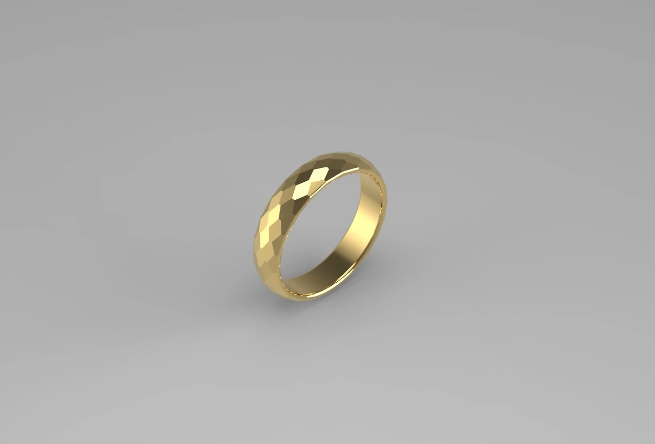 WEDDING RING FACETS SIZE 175 3D Print Model .c4d .max .obj .3ds .fbx .stl .blend 