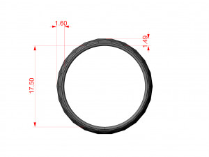 WEDDING RING FACETS SIZE 175 3D Baskı Modeli