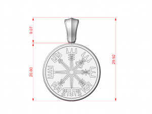 RUNIC COMPASS VEGVISIR 3D 프린트 모델