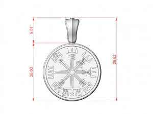 RUNIC COMPASS VEGVISIR 3D Print Model