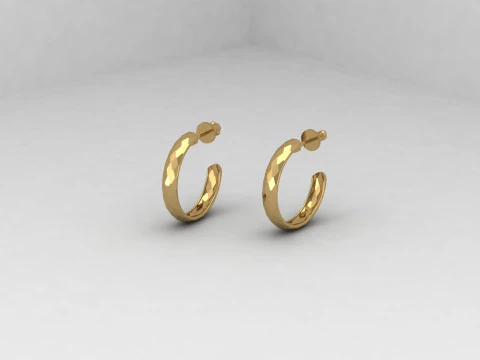 EARRINGS FACETS 3D Print Model