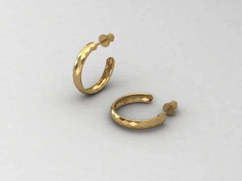 EARRINGS FACETS 3D Print Model