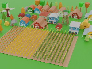 Simple Farm - Cartoon Assets Low-poly 3D Model