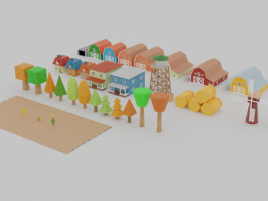 Simple Farm - Cartoon Assets Low-poly 3D 模型