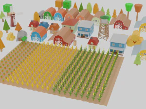 Simple Farm - Cartoon Assets Low-poly 3D Model