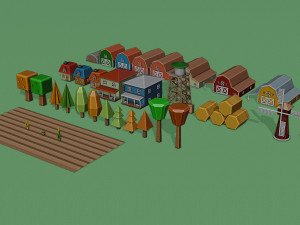 Simple Farm - Cartoon Assets Low-poly 3D 模型