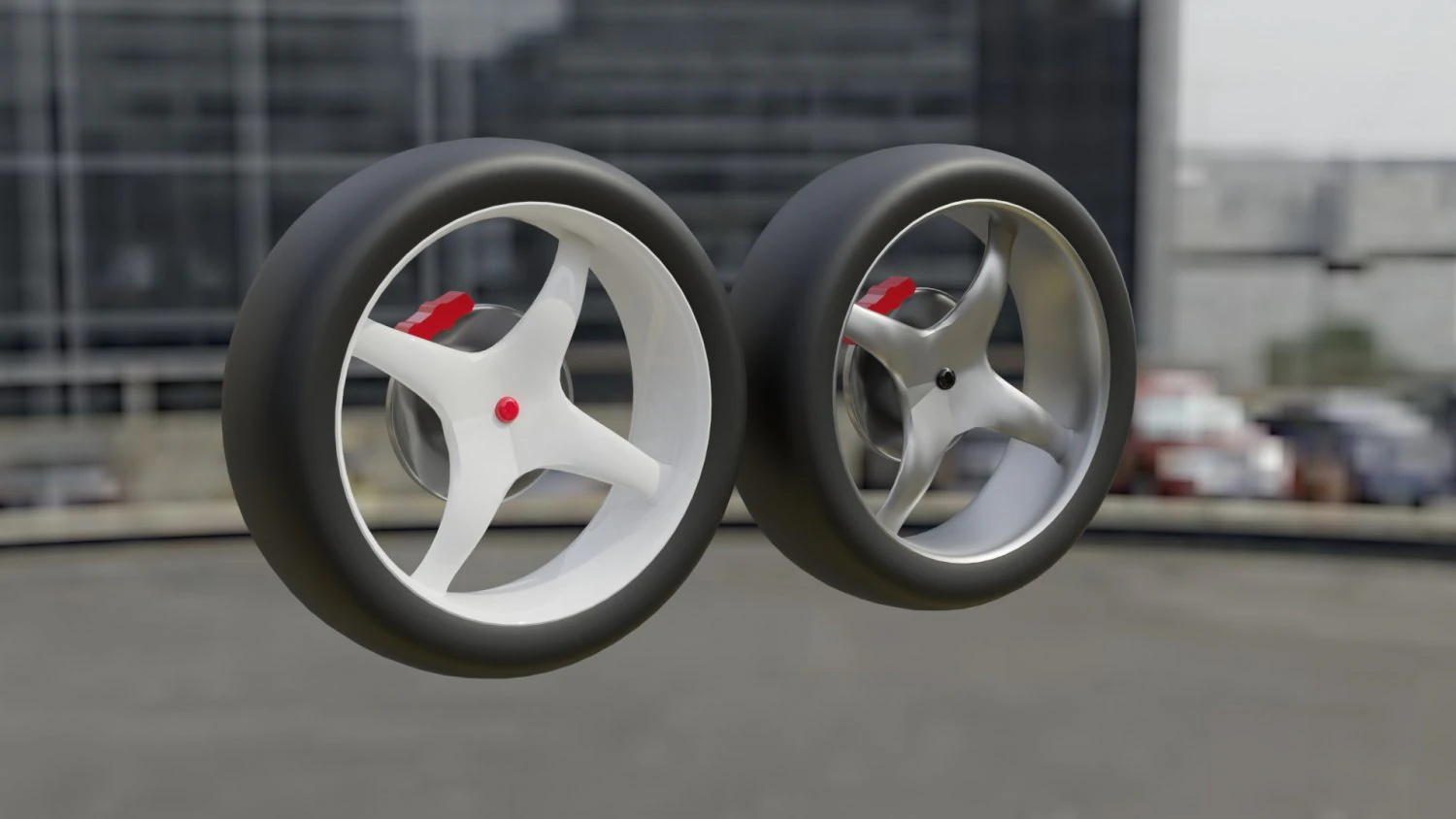 Low poly Wheels Free 3D Model .c4d .max .obj .3ds .fbx .stl .blend 