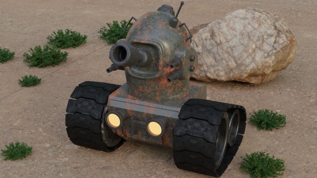 Stylized Tank 3D Model .c4d .max .obj .3ds .fbx .stl .blend 