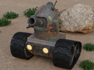 Стилізований танк 3D Модель