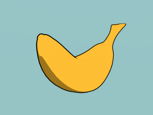 Stylized anime banana 3D Model