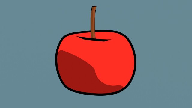 Stylized anime apple 3D Model .c4d .max .obj .3ds .fbx .stl .blend 