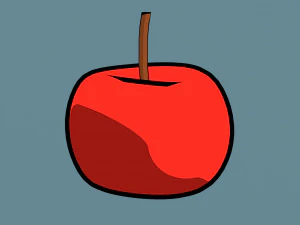 Apel anime bergaya Model 3D