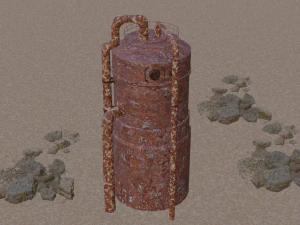Old Rust Water Tower Low-poly 3D Model