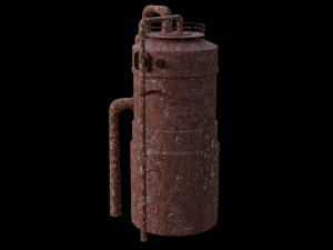 Old Rust Water Tower Low-poly 3D Модель
