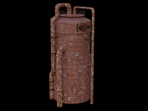 Old Rust Water Tower Low-poly 3D Модель