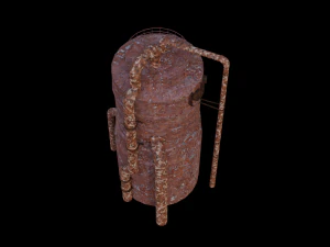 Old Rust Water Tower Low-poly 3D Model