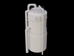 Old Rust Water Tower Low-poly 3D Model