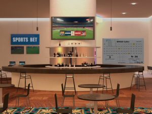 Casino and restaurant Interior design 3D Model