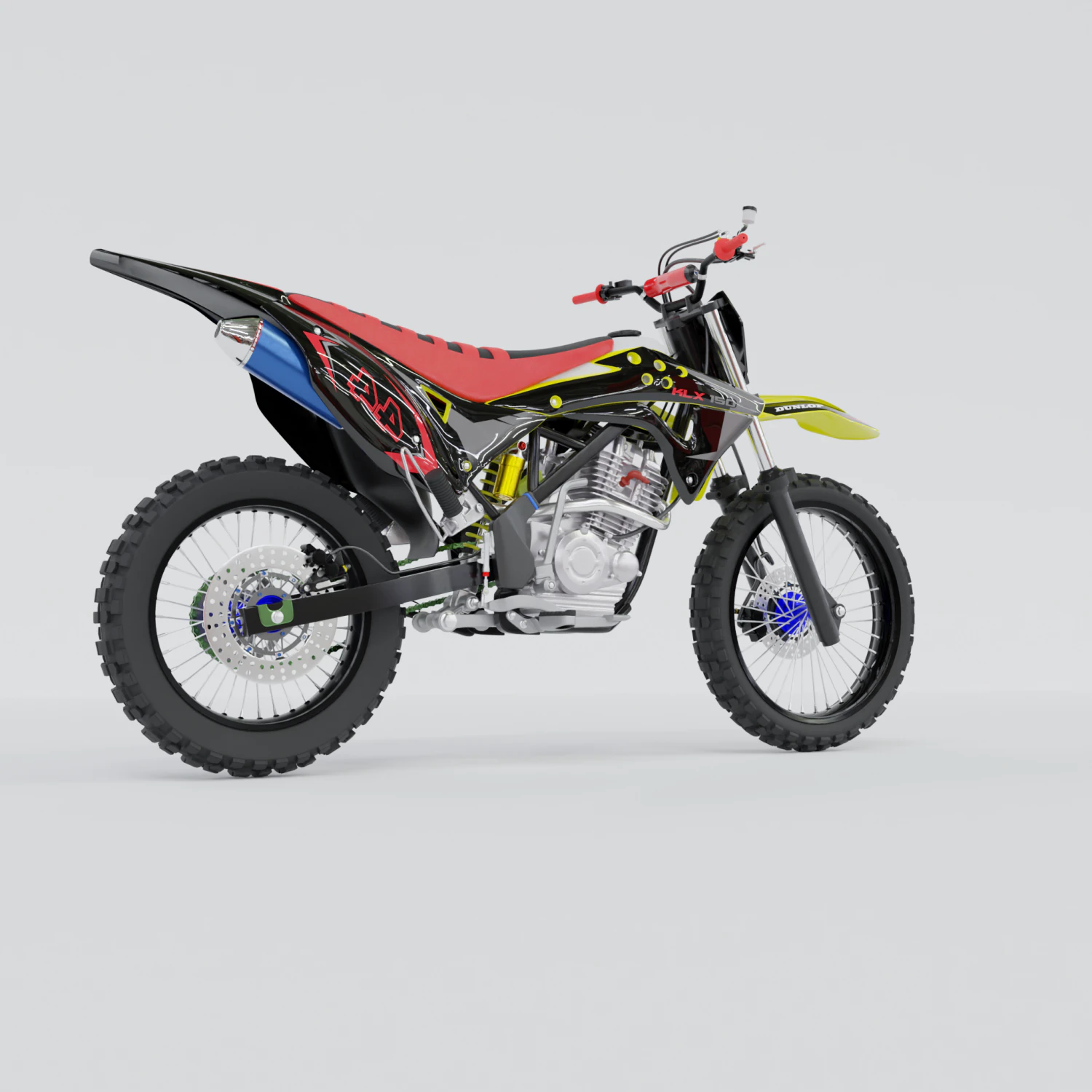 KAWASAKI KLX GORDON 3D Model .c4d .max .obj .3ds .fbx .stl .blend 