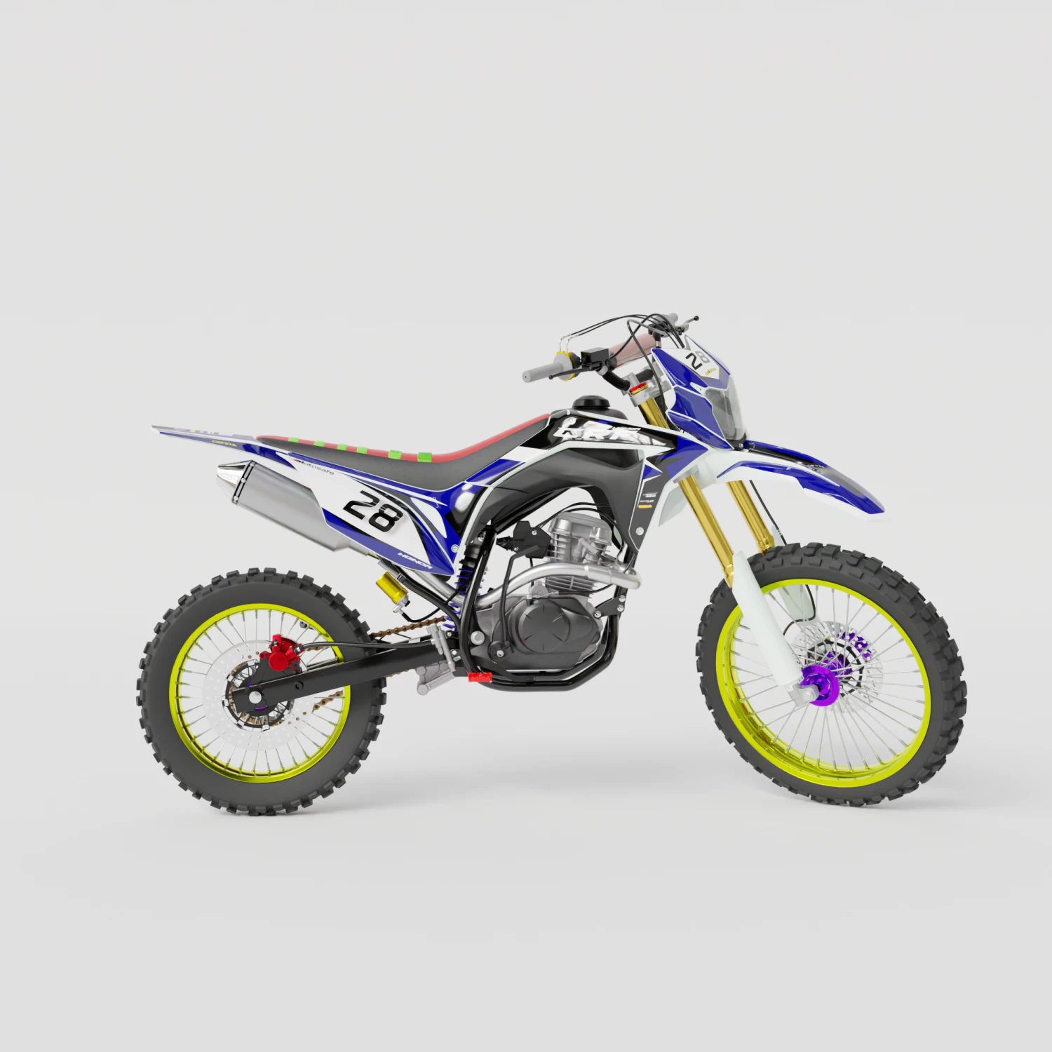 2020 Honda CRF150L 3D Model .c4d .max .obj .3ds .fbx .stl .blend