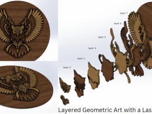 올빼미 레이저 절단 모델 3D 프린트 모델 3D 모델