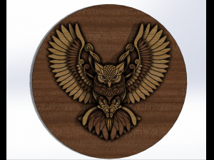 Owl Laser cutting model 3D print model 3D Model