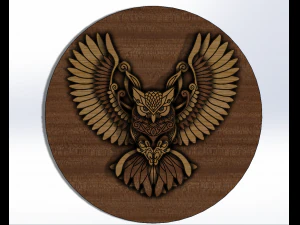 Owl Laser cutting model 3D print model 3D Model