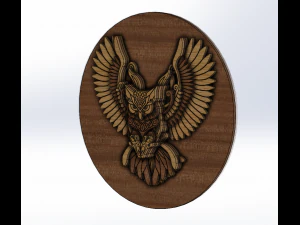 Owl Laser cutting model 3D print model 3D Model