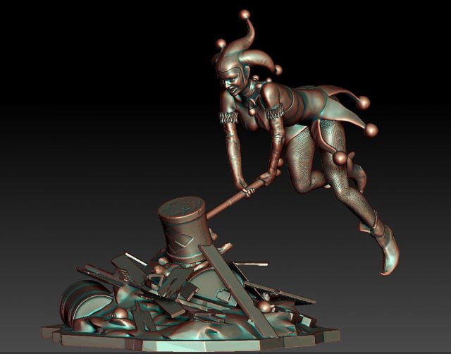 Harley Quinn Ready to Print Modelo de impresión 3D .c4d .max .obj .3ds .fbx .stl .blend 