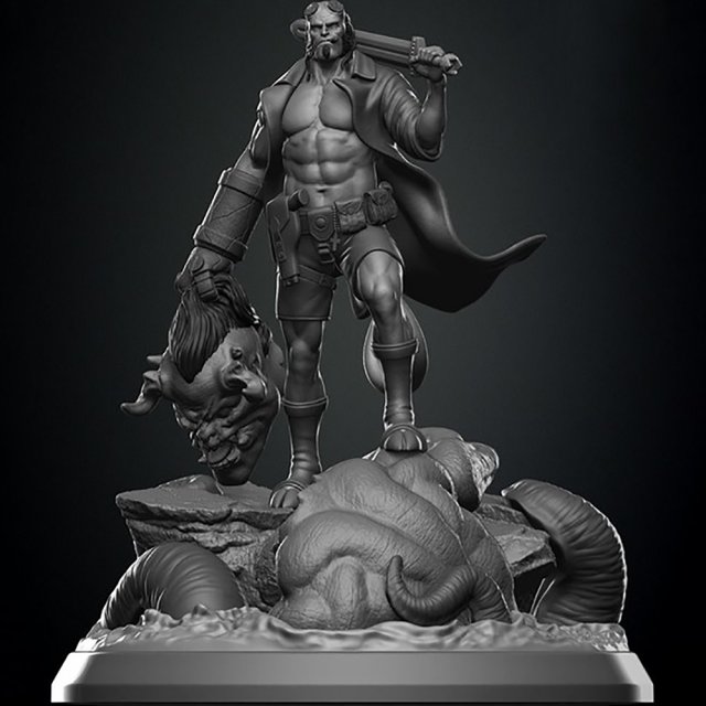 Hellboy Ready to Print Modelo de Impressão 3D .c4d .max .obj .3ds .fbx .stl .blend 