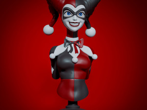 Harley Quinn Bust Ready to Print 3D Print Model