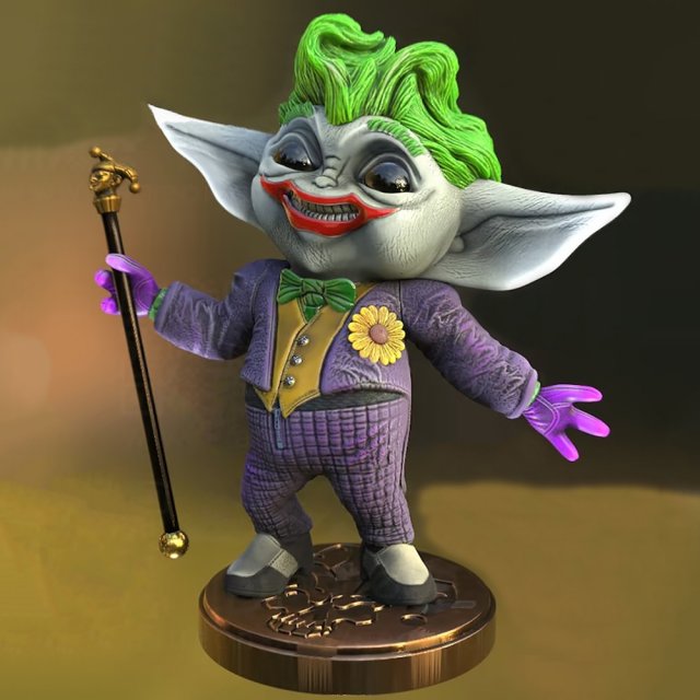 Baby Joker Ready to Print 3D प्रिंट मॉडल .c4d .max .obj .3ds .fbx .stl .blend 