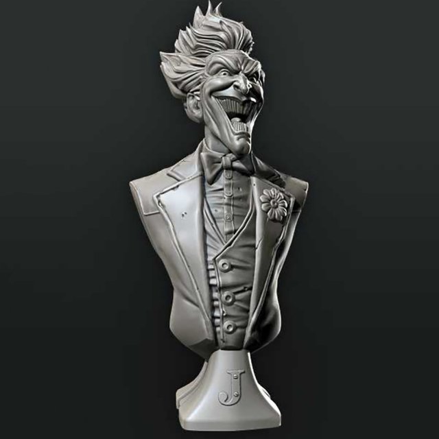 Joker Bust 3D Принт Модель .c4d .max .obj .3ds .fbx .stl .blend 