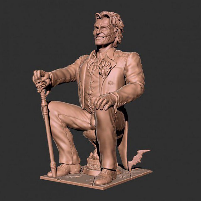 Joker Statue 3Dプリントモデル .c4d .max .obj .3ds .fbx .stl .blend 