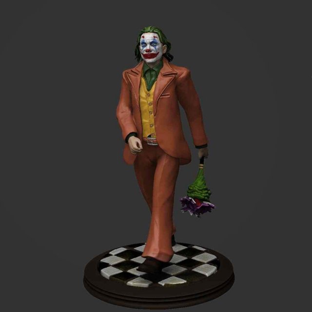 Joker Clown with Roses 3D Print Model .c4d .max .obj .3ds .fbx .stl .blend 