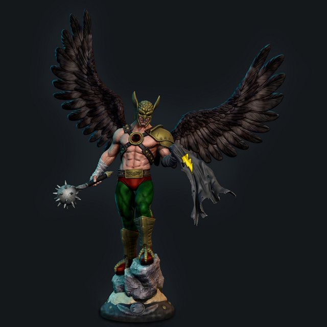 Hawkman Statue 3D Baskı Modeli .c4d .max .obj .3ds .fbx .stl .blend