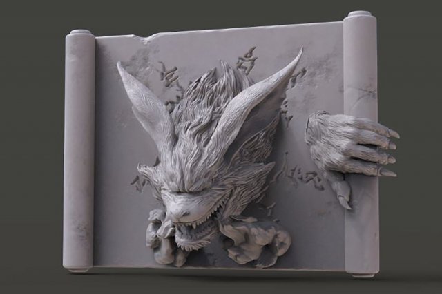 Kurama from Naruto 3D 프린트 모델 .c4d .max .obj .3ds .fbx .stl .blend 